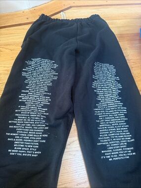 Taylor Swift Black Sweatpants with White Lyric Print - Kids